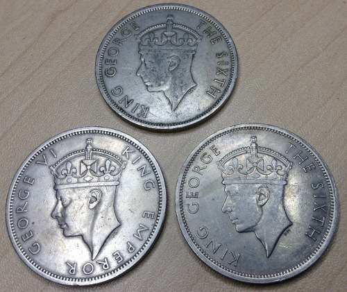 Southern Rhodesia 1947, 1948 & 1949 half crowns