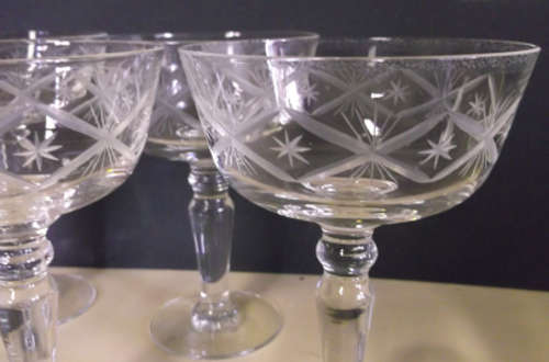 Lovely Vintage Champagne Glass Set Of 6