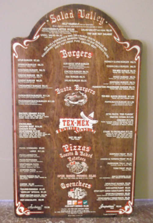 Early Nineties Idaho Wooden Spur Menu