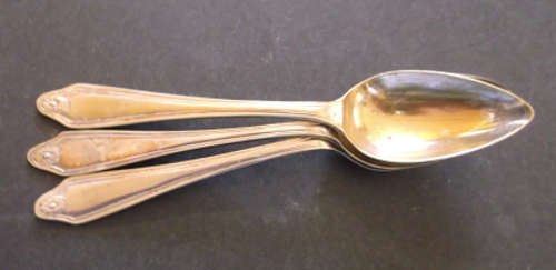 Three Gorgeous Art Deco Style Silverplated Spoons
