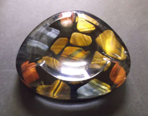 Vintage Semi Precious Stone In Resin Ashtray