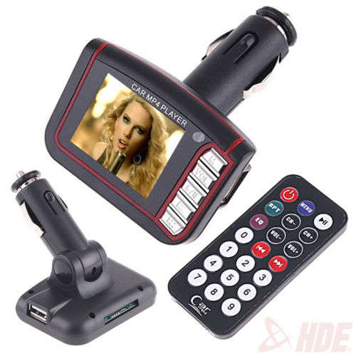 *Local Stock* 1.8&quot; LCD Car MP3/MP4 Player FM Transmitter with Remote Controller - Red (SD/MMC/M
