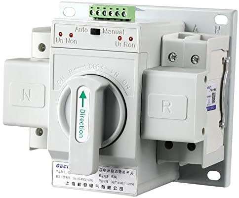 Dual Power Automatic Changeover switch ATS 63A (Use with Generator or Inverter) ATSE