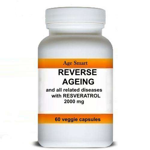 Reverse aging with Resveratrol 60 cap 2000 mg. Life extension. Anti-aging, prevent cancer,diabetes
