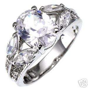 STERLING SILVER  CZ BRIDAL WEDDING ENGAGEMENT RING 9