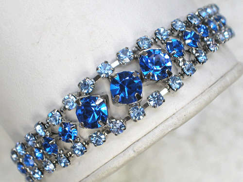 BLUE SWAROVSKI CRYSTAL BRACELET WEDDING