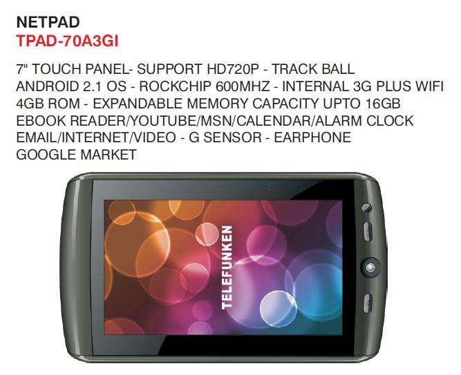TELEFUNKEN TPAD (TPAD-70A3GI)