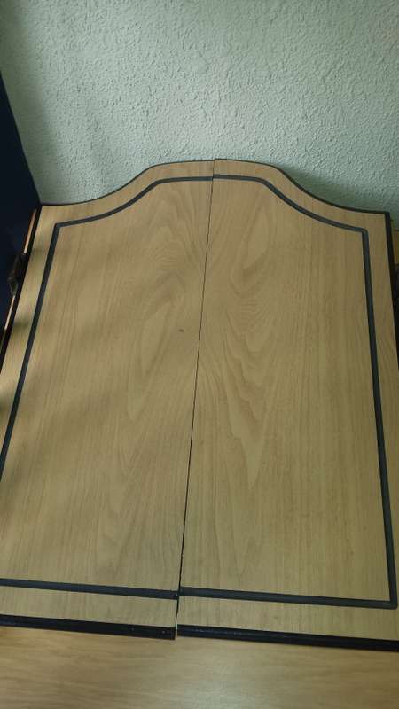 Dart Board in Mounted Cupboard