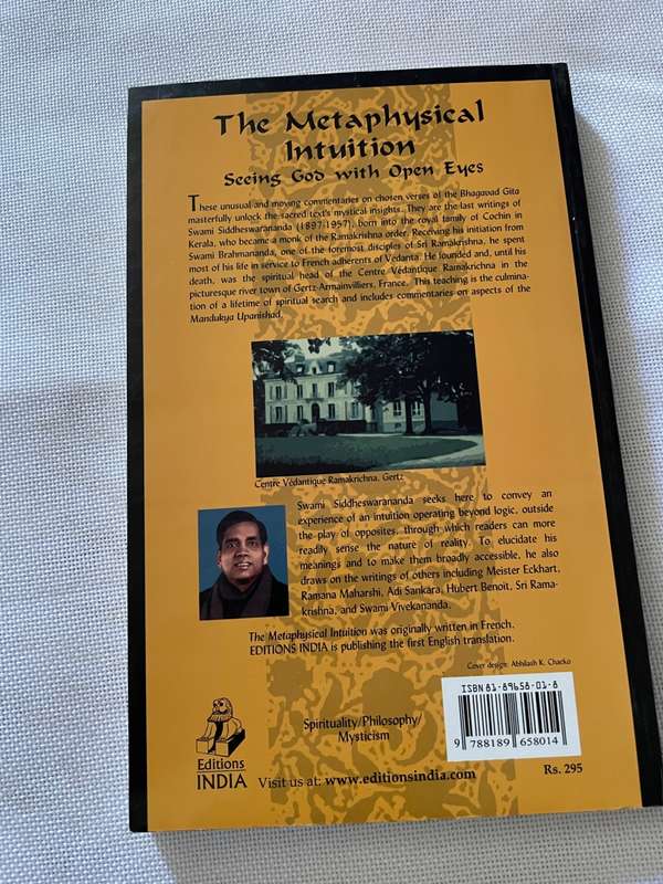 The Metaphysical Intuition - Swami Siddheswarananda