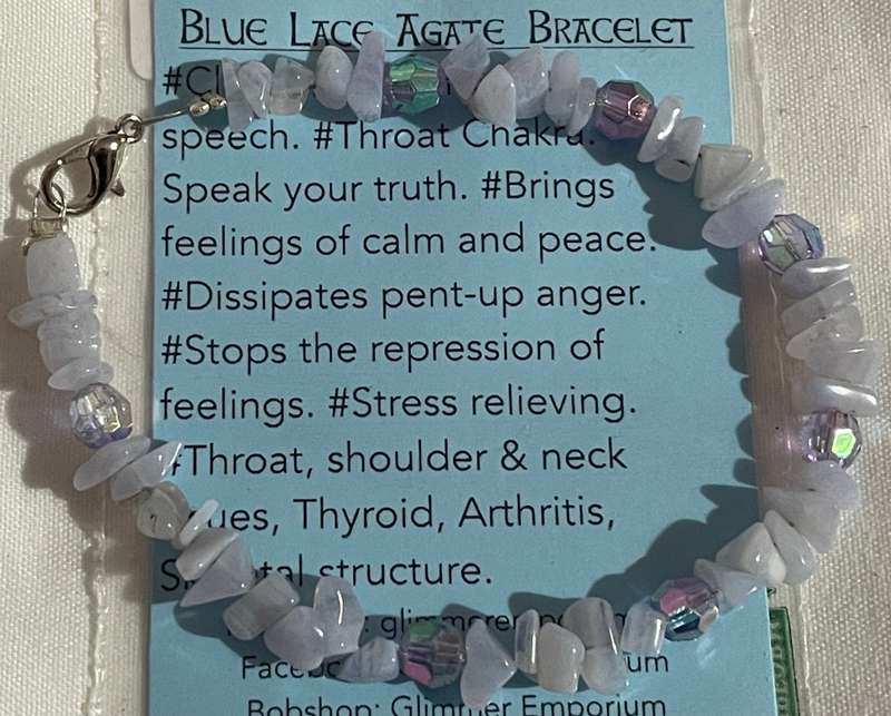 Blue Lace Agate and Shimmer Bead Bracelet