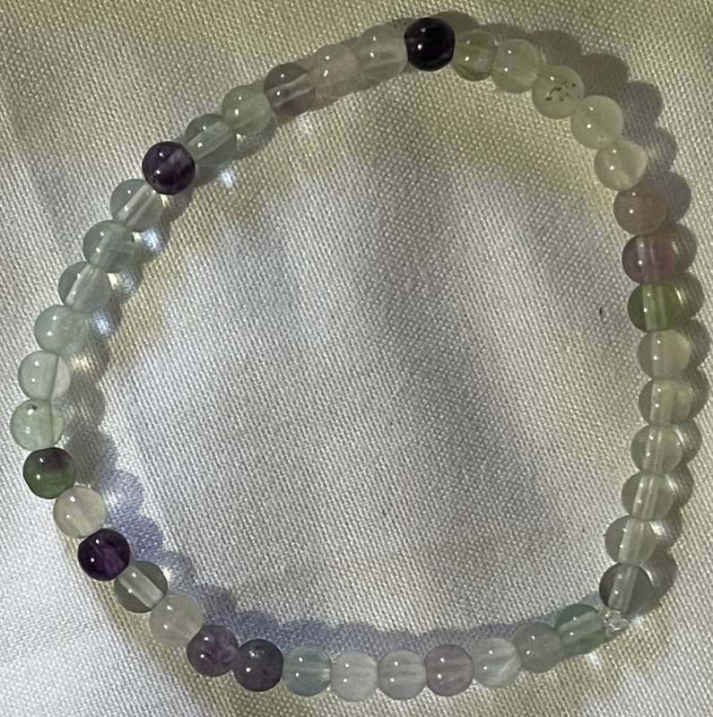 Ball Fluorite Elastic Bracelet