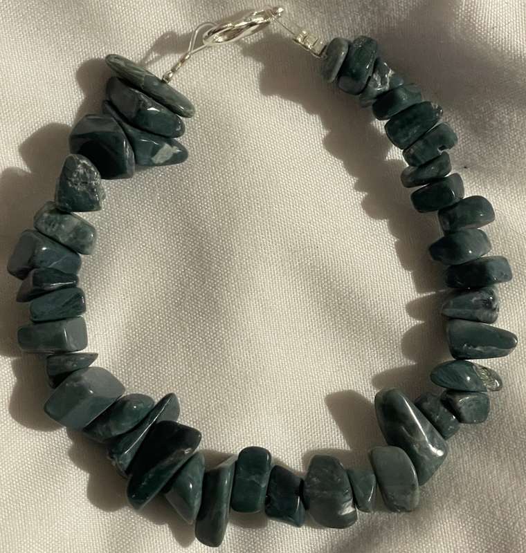 Blue Jade Chunky Clasped Bracelet