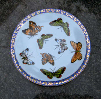 DELIGHTFUL SAUCER - Butterflies on Sky Blue Background