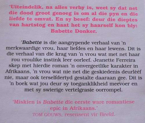 FERREIRA, Jeanette - Babette - (Paperback)