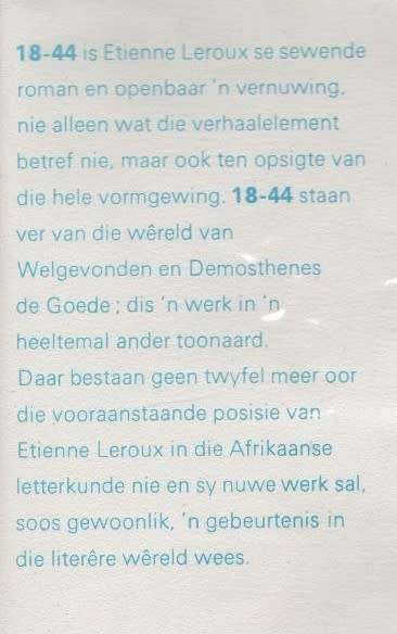 LEROUX, Etienne - 18-44 - (Pragtige 1ste Uitgawe Hardeband in Stofomslag)