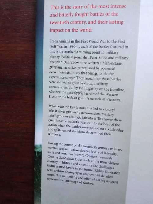 SNOW, Peter and Dan - Twentieth Century Battlefields - (Excellent Hardcover in Wrapper)