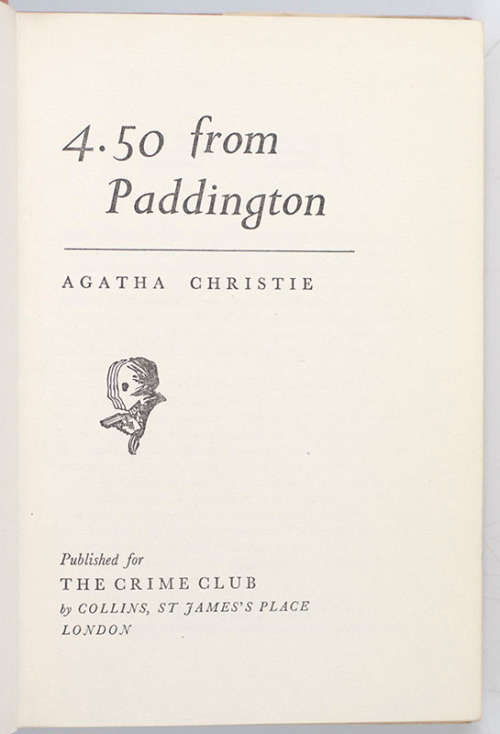 CHRISTIE, Agatha - 4.50 from Paddington - [Miss Marple] - (Hardcover)