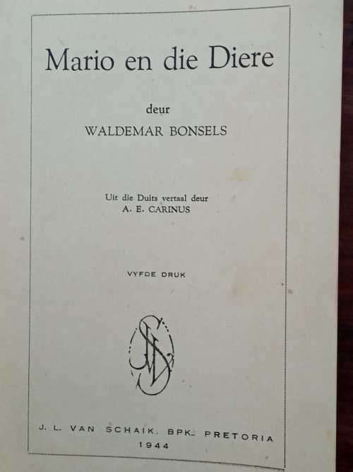 BONSELS, Waldemar - Mario en die Diere - (Hardeband)
