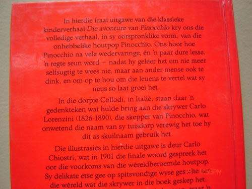 COLLODI, Carlo - Die Avonture van Pinocchio - (Hardeband)