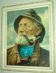 HARRY HAERENDEL 1896 - Ancient Mariner / Old Fisherman / Hans die Skipper - (Framed Print)