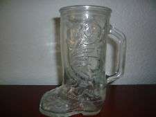 BEER MUG / STEIN - Vintage Clear Glass Cowboy or Cowgirl Boot Shaped