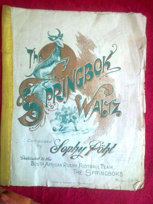 THE SPRINGBOK WALTZ - Vintage sheet music - By Sophy Pohl - (1906) - [Rugby]