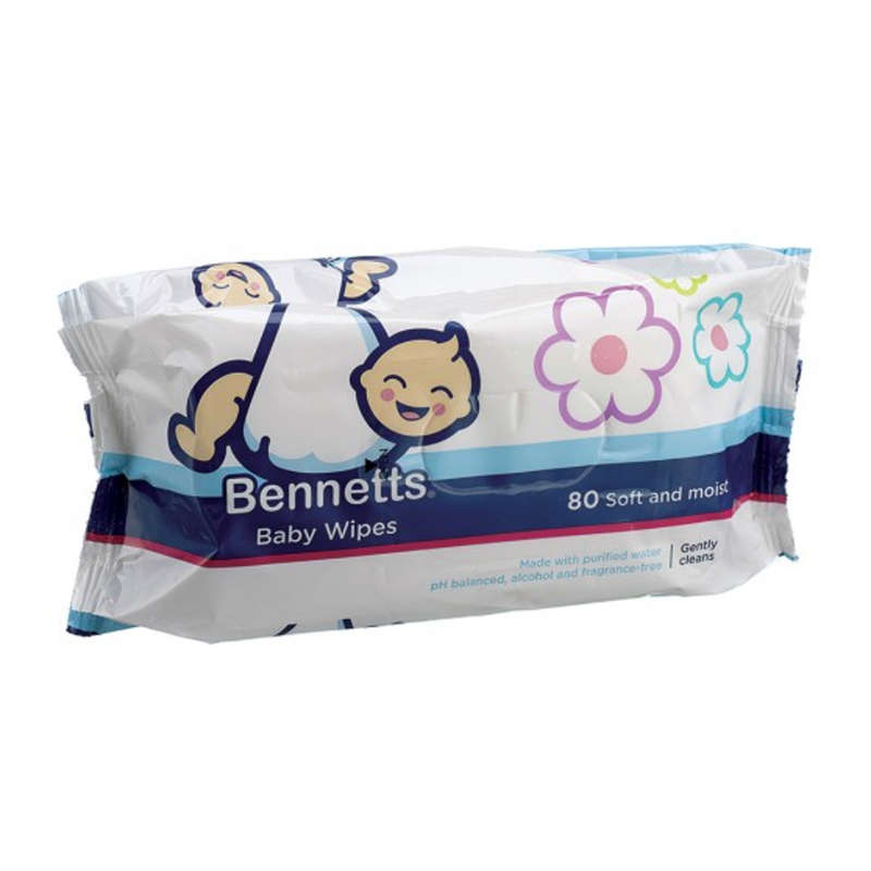 Bennetts Baby Wipes 80`s (Pack of 6)