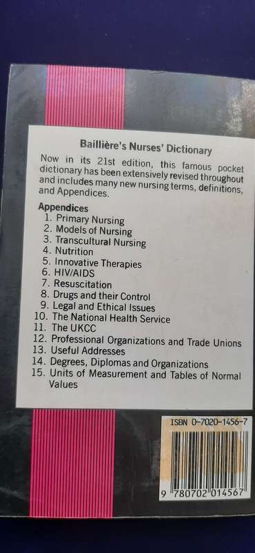 BAILLIERE'S NURSES' DICTIONARY
