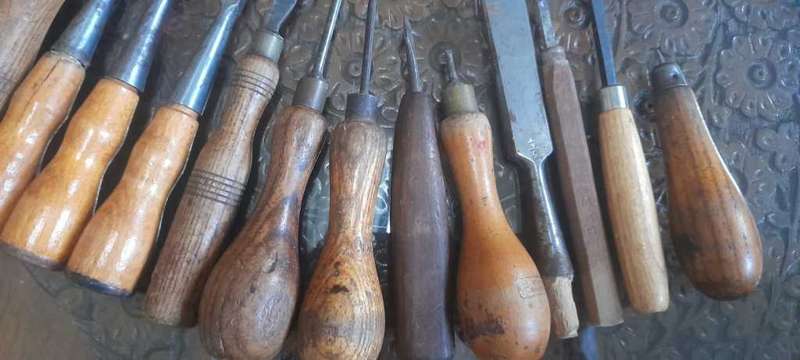 Set of 15 old Wood working tools. See photos