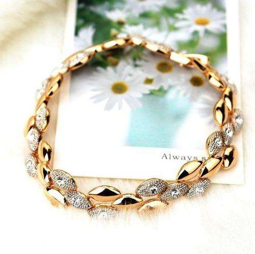 Elliptic Charms 18K Gold Plated Bracelet & Earrings Made with Genuine SWA Elements Austrian Crystals