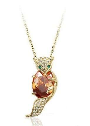 Charm fox Necklace 18K Gold Plated Fashion Pendant Jewelry Made with Austria Crystal