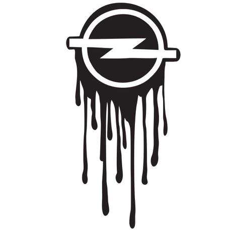 Opel White Drip Sticker - Large