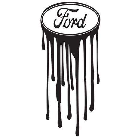 Replica Ford White Drip Sticker (Large)