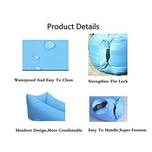 Inflatable Couch, Portable Air Chair Air Filled Beach Lounger