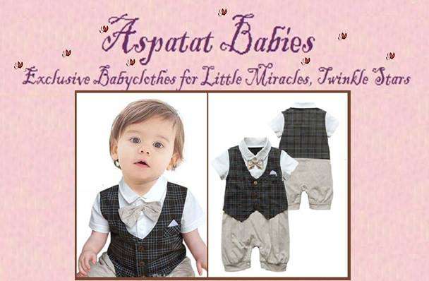 Brown and Beige Christening Baby Grow with a Bow Tie (6-12 Months)