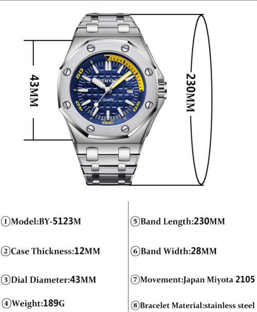 Benyar Reloj Hombre Mens Watch.