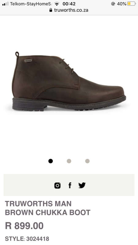 TRUWORTHS MAN BROWN CHUKKA BOOT - Size 9