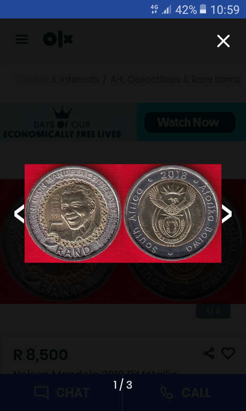 Mandela R5 Coins 2008 and 2018