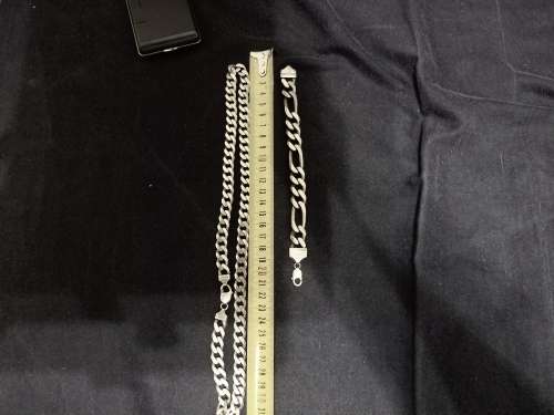 Genuine Silver Neck and Hand Chain