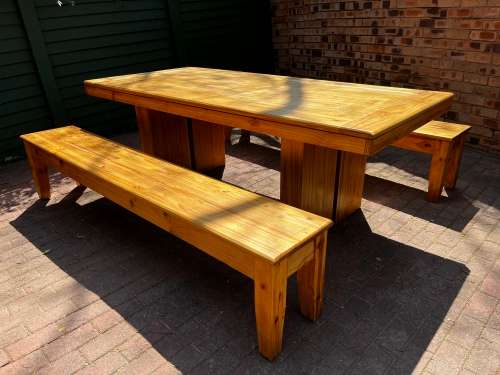 8 Seater Pine Picnic Table & Benches
