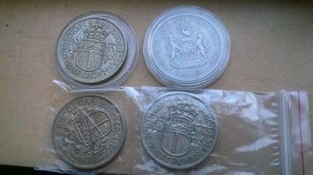 Southern Rhodesia Half Crown 1947 + 2x 1948 + 1955