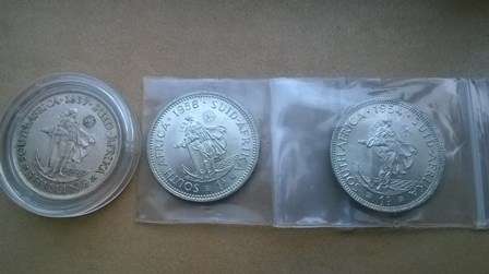 SA Union Silver  1937 -1 Shilling 1954  + 1958 1 shilling