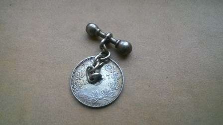 RARE 1897 6 pence pin