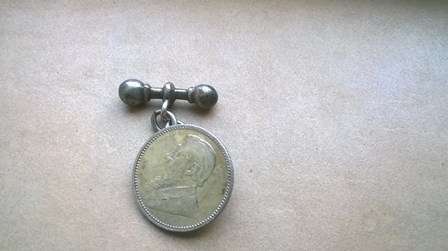 RARE 1897 6 pence pin