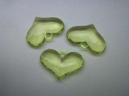 Green Acrylic Heart 2pc