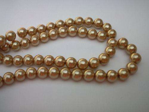 GLASS BEADS 8MM GOLD +-108PC
