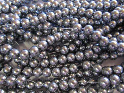 GLASS PEARLS 8MM DARK GREY +-108PC