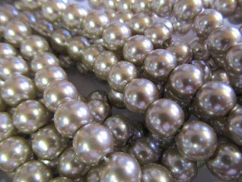 GLASS PEARLS 10MM LIGHT BROWN +-82PC