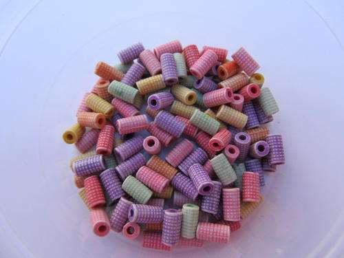 MIXED COLOUR ACRYLIC BEADS TUBE 100PC