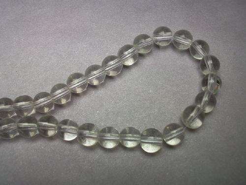 ROUND CLEAR GLASS BEADS-42PC